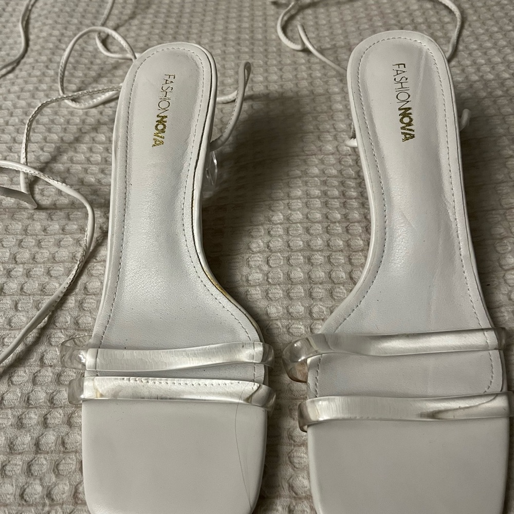 Fashion Nova Laced Elegant White Heels
